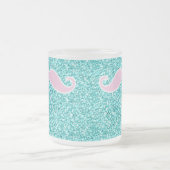 TASSE GIVRÉ MOUSTACHE ROSE GIRLY SUR L'EFFET TURQUOISE DE (Centre)