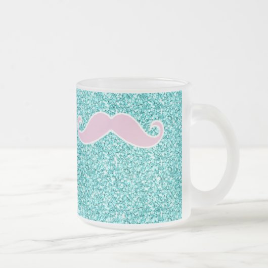 TASSE GIVRÉ MOUSTACHE ROSE GIRLY SUR L'EFFET TURQUOISE DE (Droit)