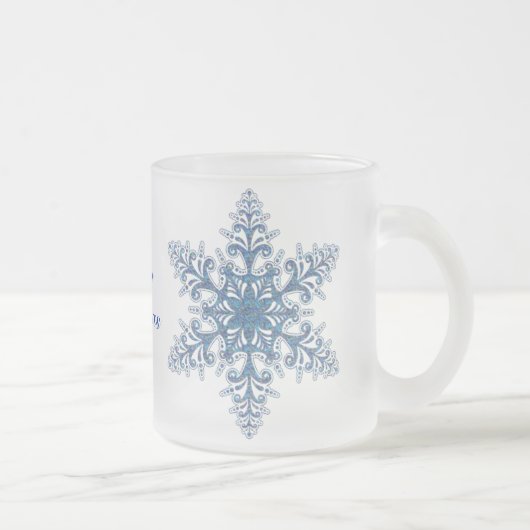 Tasse Givré Musique à flocons bleus (Droit)