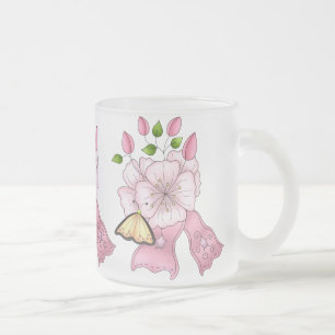 Tasse Givré Musique à ruban rose verre