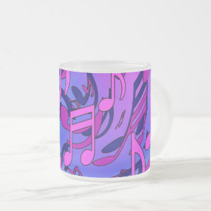 Tasse Givré Musique Belle Rose Violet Bleu Motif Animé