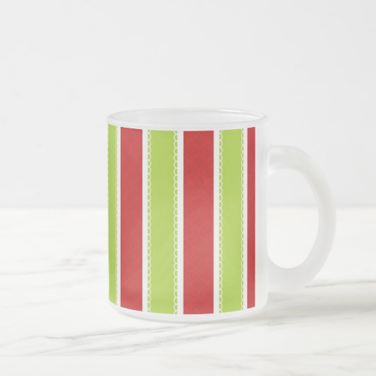 Tasse Givré Noël Vacances Vert & Rouge Motif (Droit)