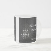Tasse Givré Noir avec la silhouette blanche de lustre (Devant droit)