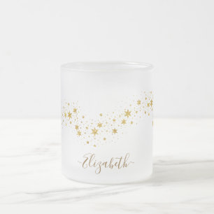 Tasse Givré Nom de monogramme pailleté or élégant