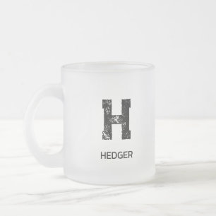 TASSE GIVRÉ NOM MINIMALISTE NOIR MONOGRAMME À UNE LETTRE TRANS