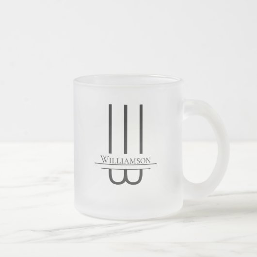 Tasse Givré Nom Monogramme noir (Droit)