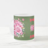 Tasse Givré Nom monogramme Roses roses roses | (Devant gauche)