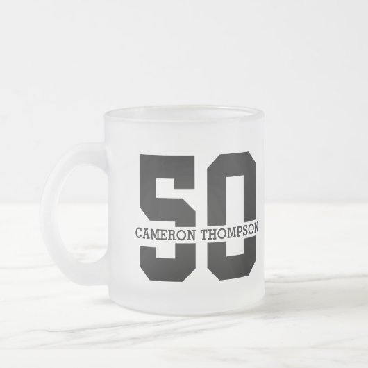 Tasse Givré Nom personnalisé 50e anniversaire Moderne (Gauche)