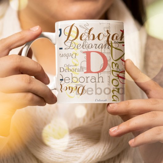 Tasse Givré Nom personnalisé et typographie initiale