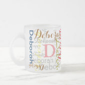 Tasse Givré Nom personnalisé et typographie initiale (Gauche)