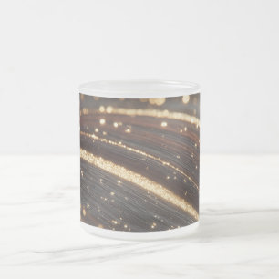 Tasse Givré Noyer foncé Grain en bois avec des rivières en or
