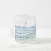 Tasse Givré Ocean Boat Sea Birds Sand Beach (Devant gauche)