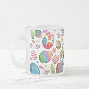 Tasse Givré Oeufs de Pâques colorés Visages de lapin-23172