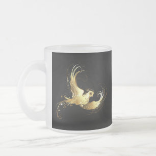 Tasse Givré Oiseau d'or sur Arrière - plan noir