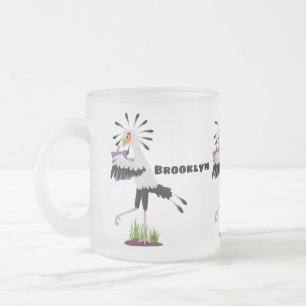 Tasse Givré Oiseau secrétaire mignon écrivant des notes cartoo