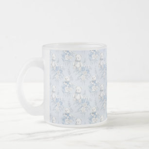 Tasse Givré Ornement floral bleu français et ours