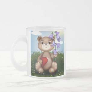 Tasse Givré Ours tenant un bouquet de fleurs-30926