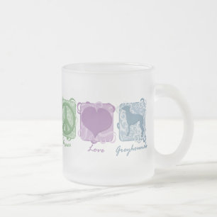 Tasse Givré Paix, amour, et lévriers en pastel