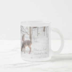 Tasse Givré Paix sur Terre - Deux Cerfs dans Snowy Woods