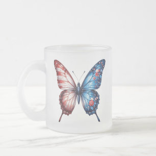 Tasse Givré Papillon du drapeau américain