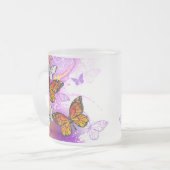 Tasse Givré Papillons Monarque sur Arrière - plan pourpre (Devant gauche)
