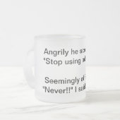 Tasse Givré Pas de pub humoristique (Devant gauche)