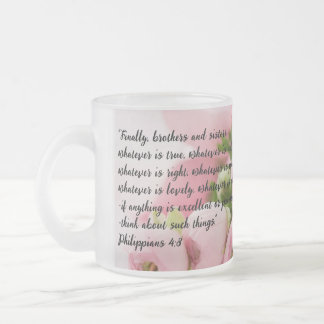 Tasse Givré Pastel Pink Flowers Bible Verse