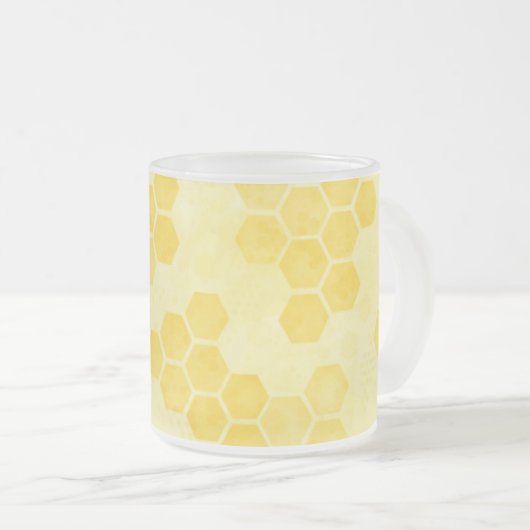 Tasse Givré Pastel Yellow Honeycomb Pattern (Devant droit)
