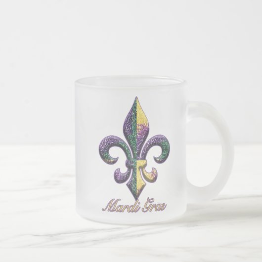 Tasse Givré Perle Fleur de lis 2 de mardi gras (Droit)
