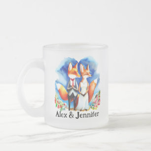 Tasse Givré Personnalisé Fox Couple Names