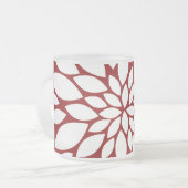 Tasse Givré Pétale de fleurs blanches sur rouge (Devant gauche)