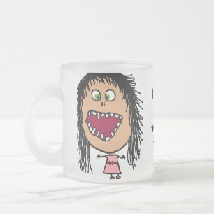 Tasse Givré Petite fille de caricature de l'oeil fou