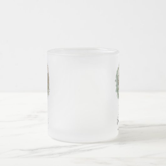 Tasse Givré Photo minimale moderne Noël élégant script (Centre)