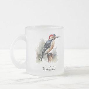 Tasse Givré Pic-vert de la forêt à l'aquarelle, personnalisé