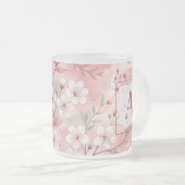 Tasse Givré Pink cherry blossom monogram (Devant droit)