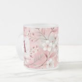 Tasse Givré Pink cherry blossom monogram (Devant gauche)