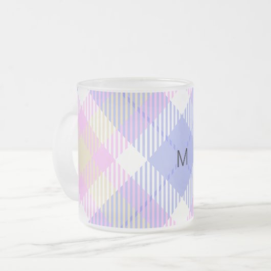 Tasse Givré Plaid bleu rose jaune (Devant gauche)