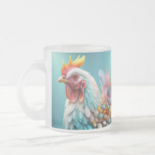 Tasse Givré "Plumes de couleur : le poulet arc-en-ciel"
