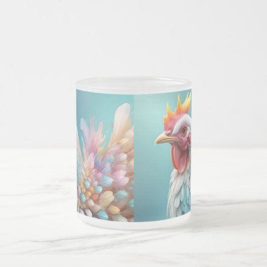 Tasse Givré "Plumes de couleur : le poulet arc-en-ciel" (Centre)
