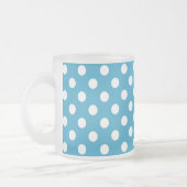 Tasse Givré Pois blancs sur Arrière - plan bleu Peacock (Gauche)