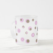 Tasse Givré Pois Brown roses Monogrammes (Devant gauche)