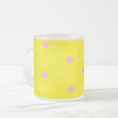 Tasse Givré Pois roses sur jaune (Devant gauche)