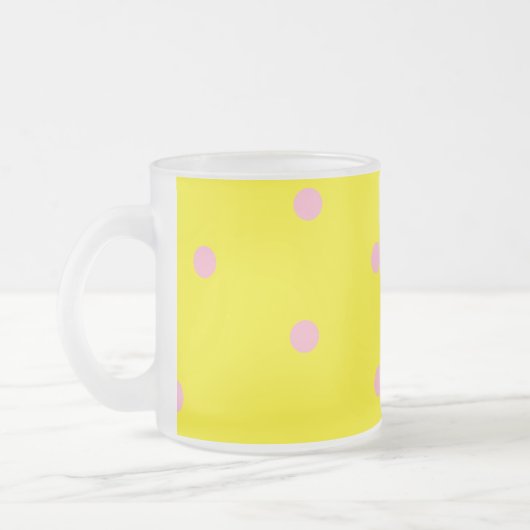 Tasse Givré Pois roses sur jaune (Gauche)