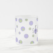 Tasse Givré Pois vert violet Monogramme (Centre)