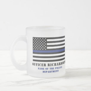 Tasse Givré Police de la ligne bleue mince