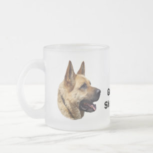 Tasse Givré Portrait de chien berger allemand alsacien