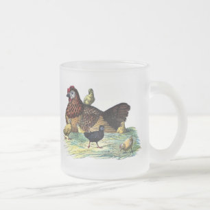 Tasse Givré Poulets Animaux Vintage