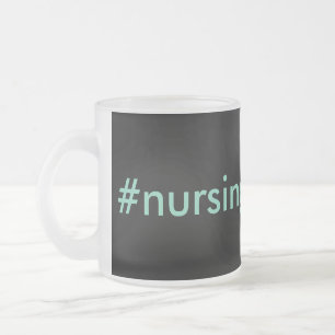 Tasse Givré #problèmesd'infirmières noir & aqua