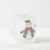 Tasse Givré Red Blue Plaid Christmas Snowman (Devant gauche)