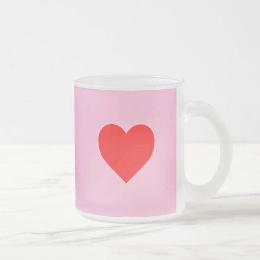 Tasse Givré Red Heart Beat Pastel Rose (Droit)